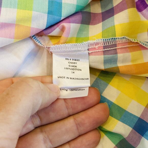 NWT Gabby 14Y Aqua Check Dress - Picture 5 of 8